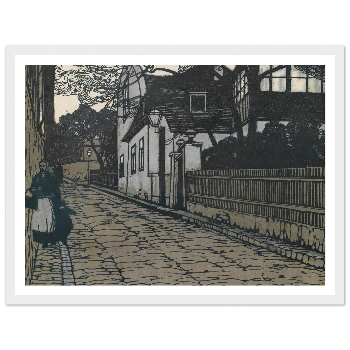 Landschaftsbild (Wien XIX., Hohe Warte) Art Print | Carl Moll - Framed Poster - 30x40 cm / 12x16″ - Black frame