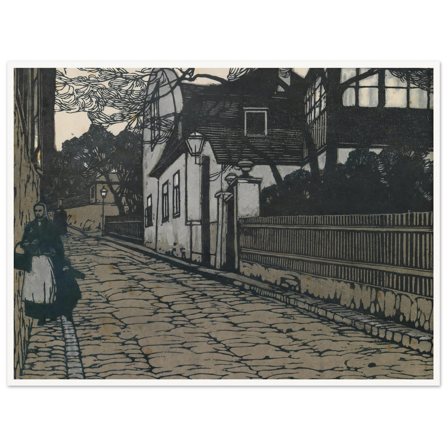 Landschaftsbild (Wien XIX., Hohe Warte) Art Print | Carl Moll - Framed Poster - 30x40 cm / 12x16″ - Black frame