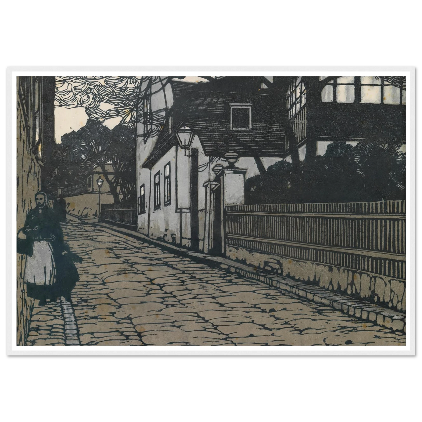 Landschaftsbild (Wien XIX., Hohe Warte) Art Print | Carl Moll - Framed Poster - 30x40 cm / 12x16″ - Black frame