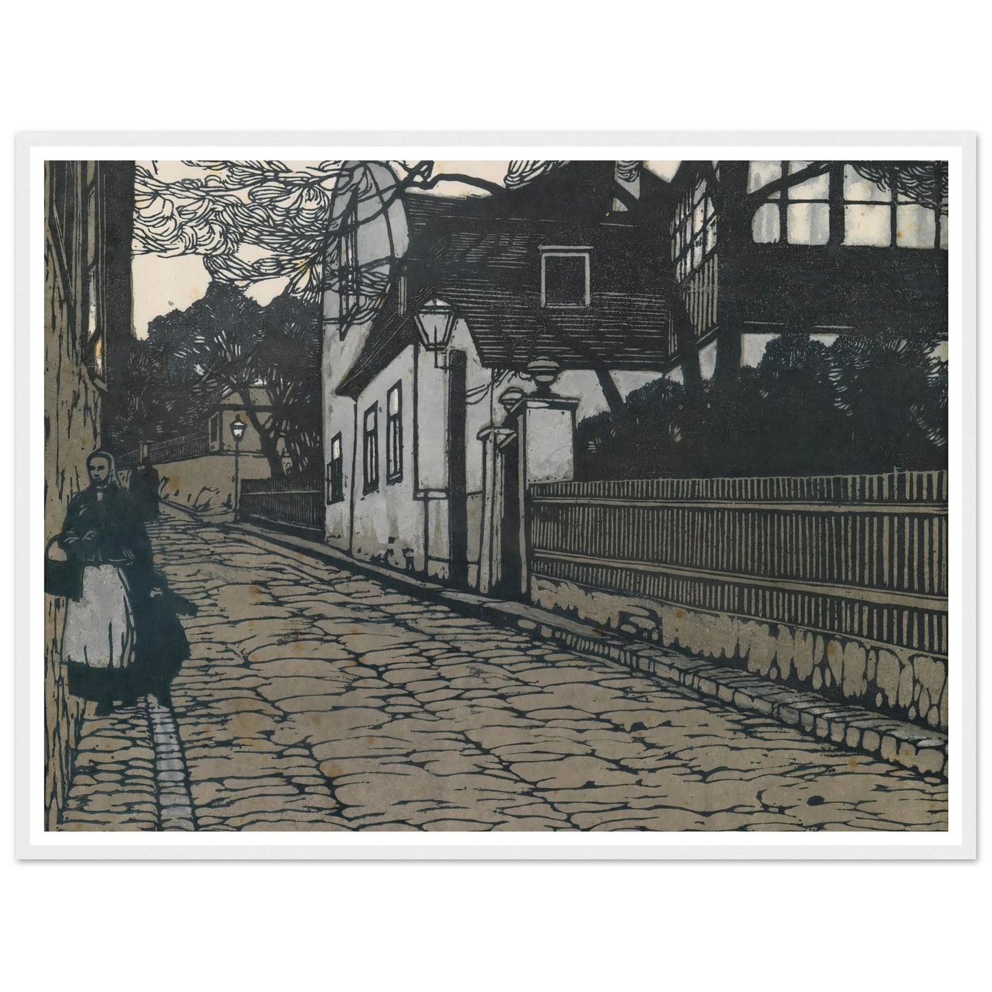 Landschaftsbild (Wien XIX., Hohe Warte) Art Print | Carl Moll - Framed Poster - 30x40 cm / 12x16″ - Black frame