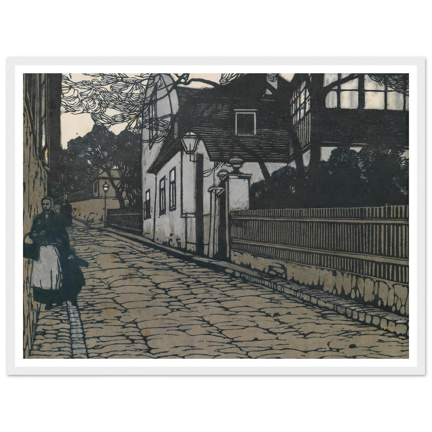 Landschaftsbild (Wien XIX., Hohe Warte) Art Print | Carl Moll - Framed Poster - 30x40 cm / 12x16″ - Black frame