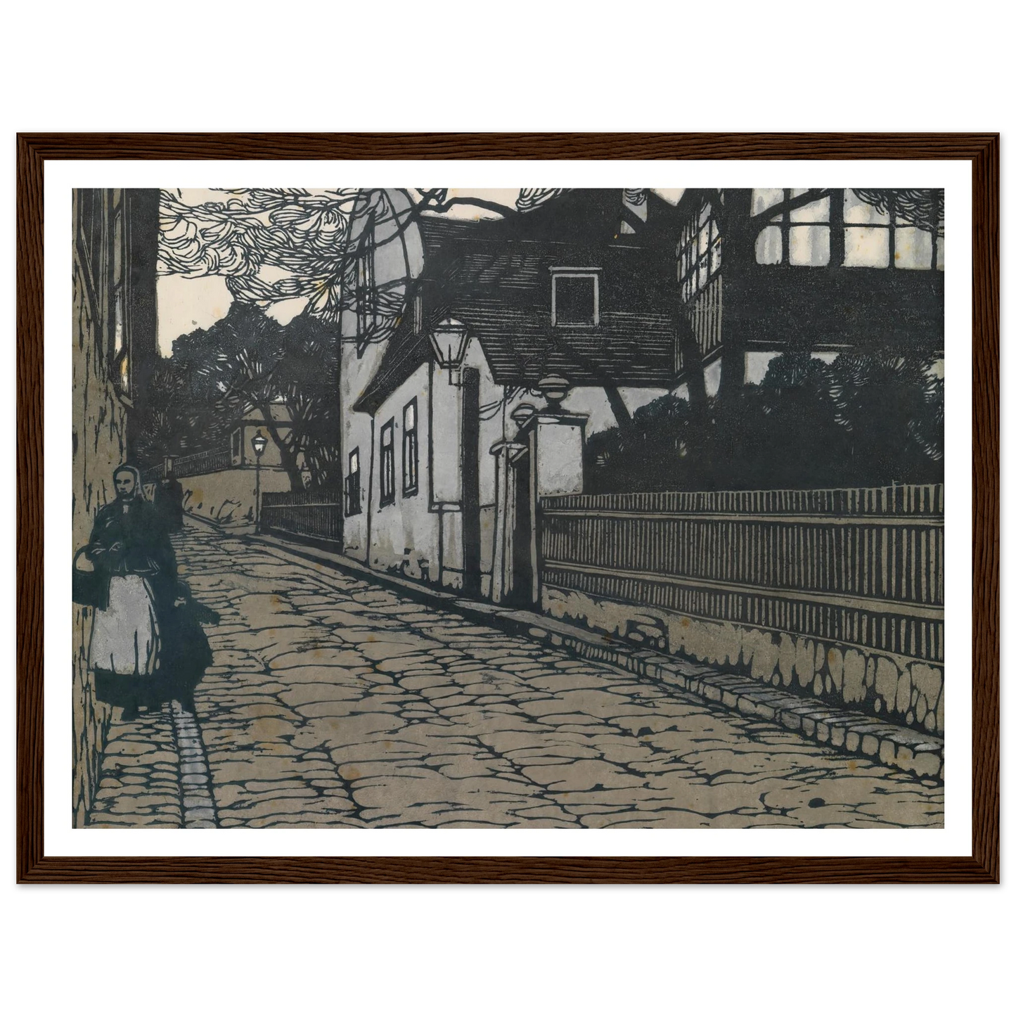 Landschaftsbild (Wien XIX., Hohe Warte) Art Print | Carl Moll - Framed Poster - 30x40 cm / 12x16″ - Black frame