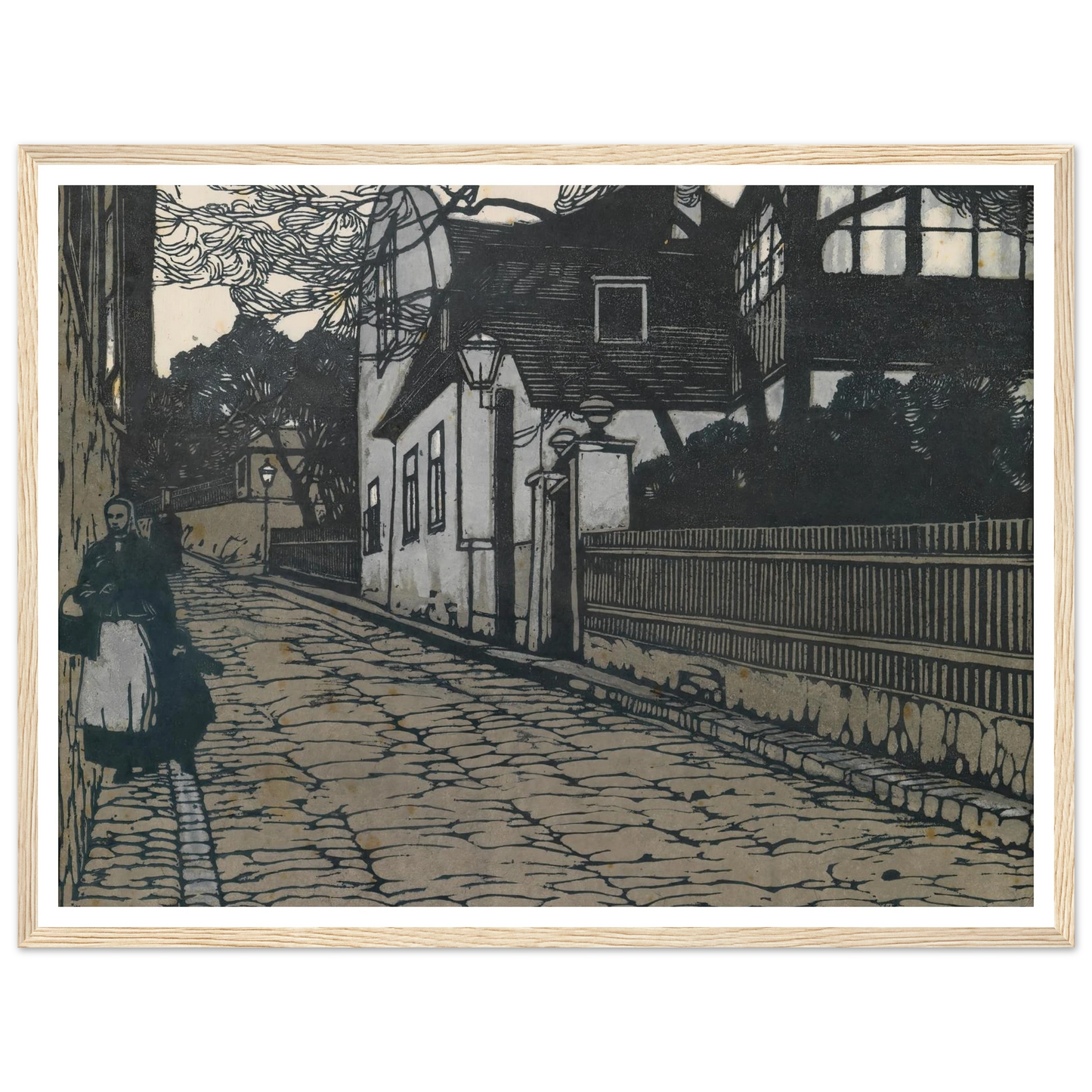 Landschaftsbild (Wien XIX., Hohe Warte) Art Print | Carl Moll - Framed Poster - 30x40 cm / 12x16″ - Black frame