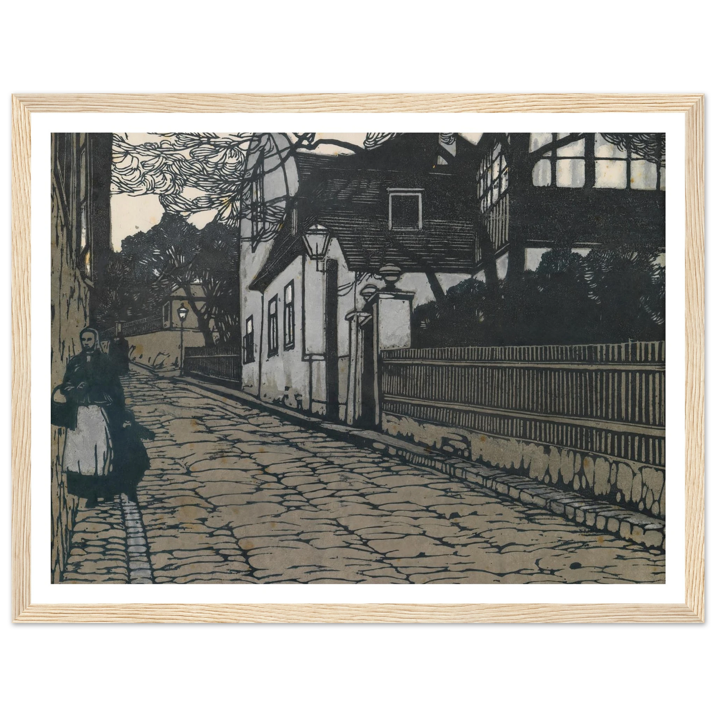 Landschaftsbild (Wien XIX., Hohe Warte) Art Print | Carl Moll - Framed Poster - 30x40 cm / 12x16″ - Black frame