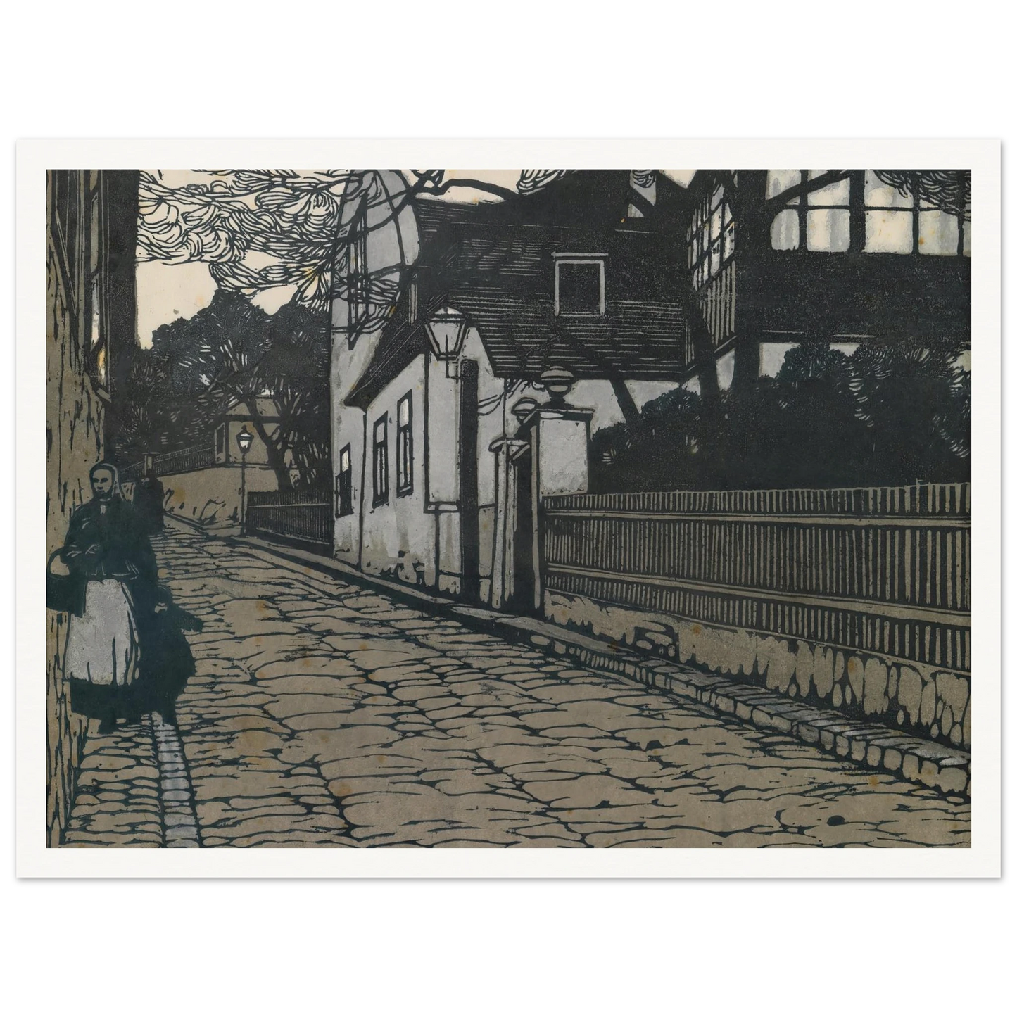 Landschaftsbild (Wien XIX., Hohe Warte) Art Print | Carl Moll - Framed Poster - 30x40 cm / 12x16″ - Black frame