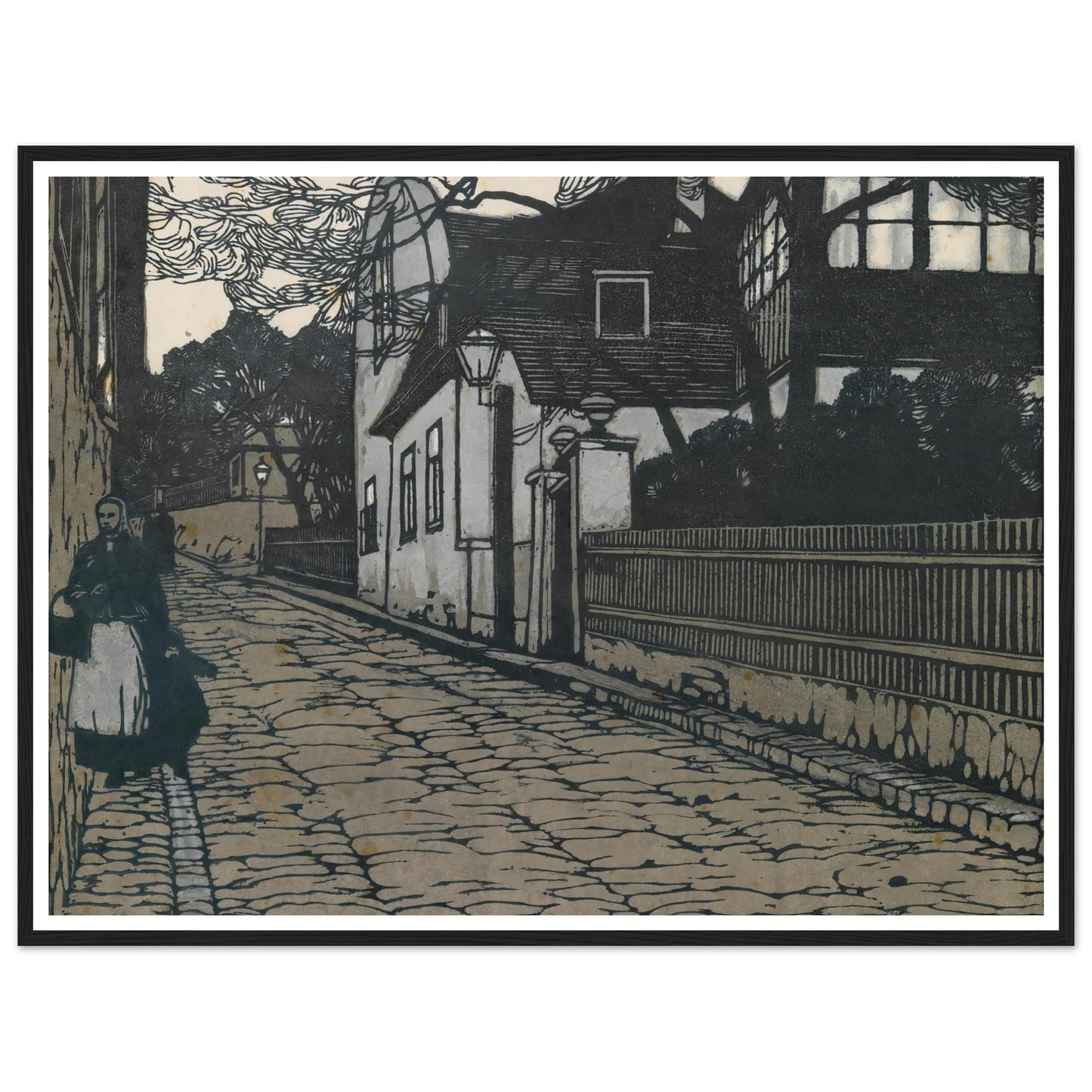 Landschaftsbild (Wien XIX., Hohe Warte) Art Print | Carl Moll - Framed Poster - 30x40 cm / 12x16″ - Black frame