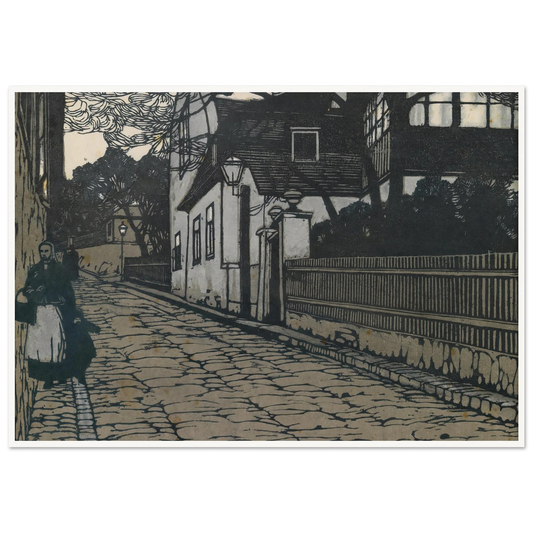 Landschaftsbild (Wien XIX., Hohe Warte) Art Print | Carl Moll - Framed Poster - 30x40 cm / 12x16″ - Black frame