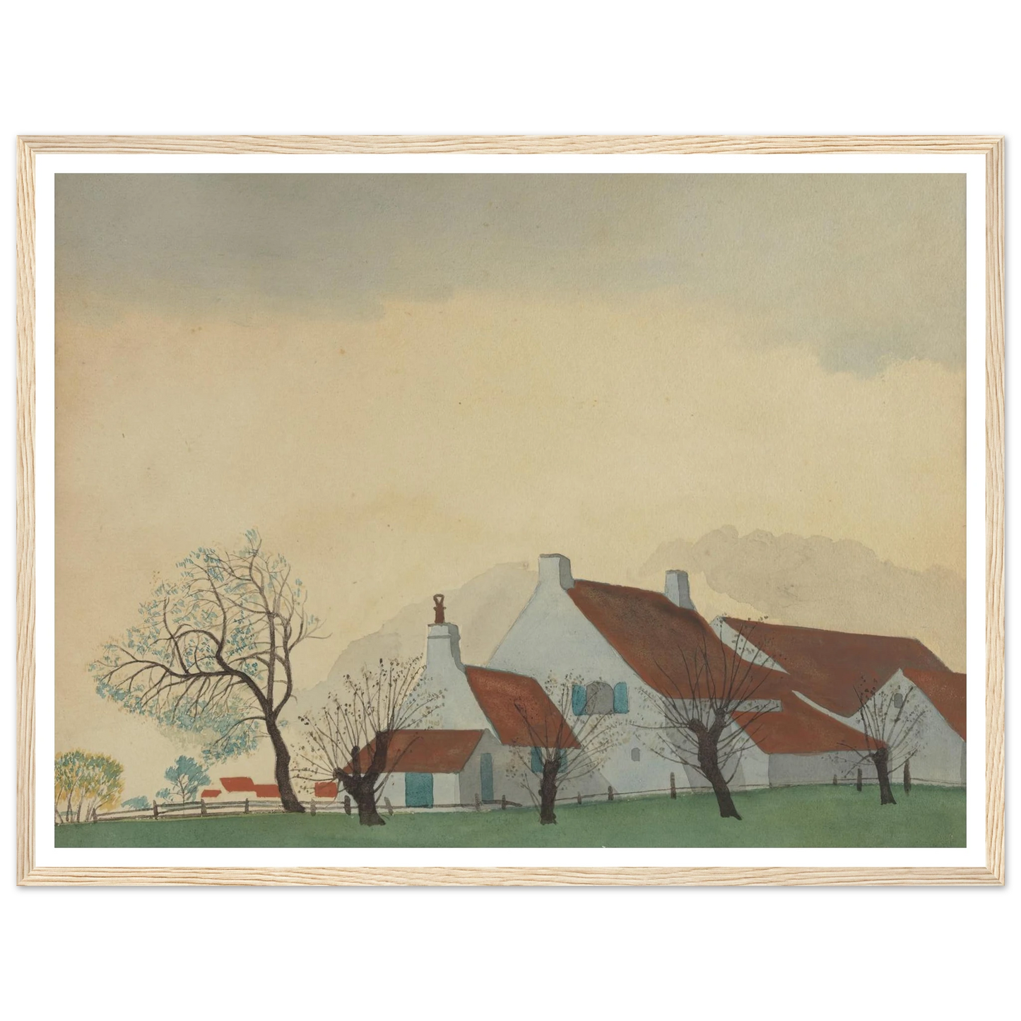 Landschap met hoeve (1930) Art Print | Leon Spilliaert - Framed Poster - 30x40 cm / 12x16″ - Black frame