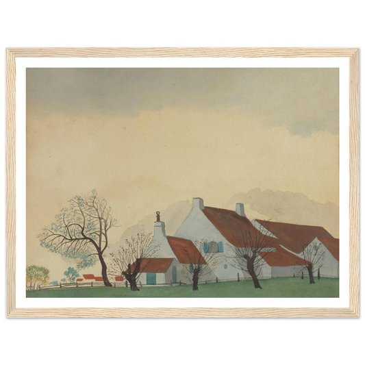 Landschap met hoeve (1930) Art Print | Leon Spilliaert - Framed Poster - 30x40 cm / 12x16″ - Black frame