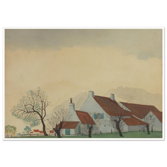 Landschap met hoeve (1930) Art Print | Leon Spilliaert - Framed Poster - 30x40 cm / 12x16″ - Black frame