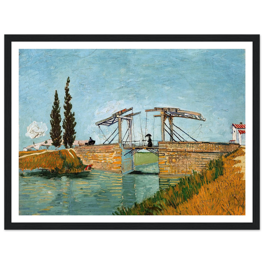 Langlois Bridge at Arles (1888) Art Print | Vincent van Gogh - Framed Poster - 30x40 cm / 12x16″ - Black frame