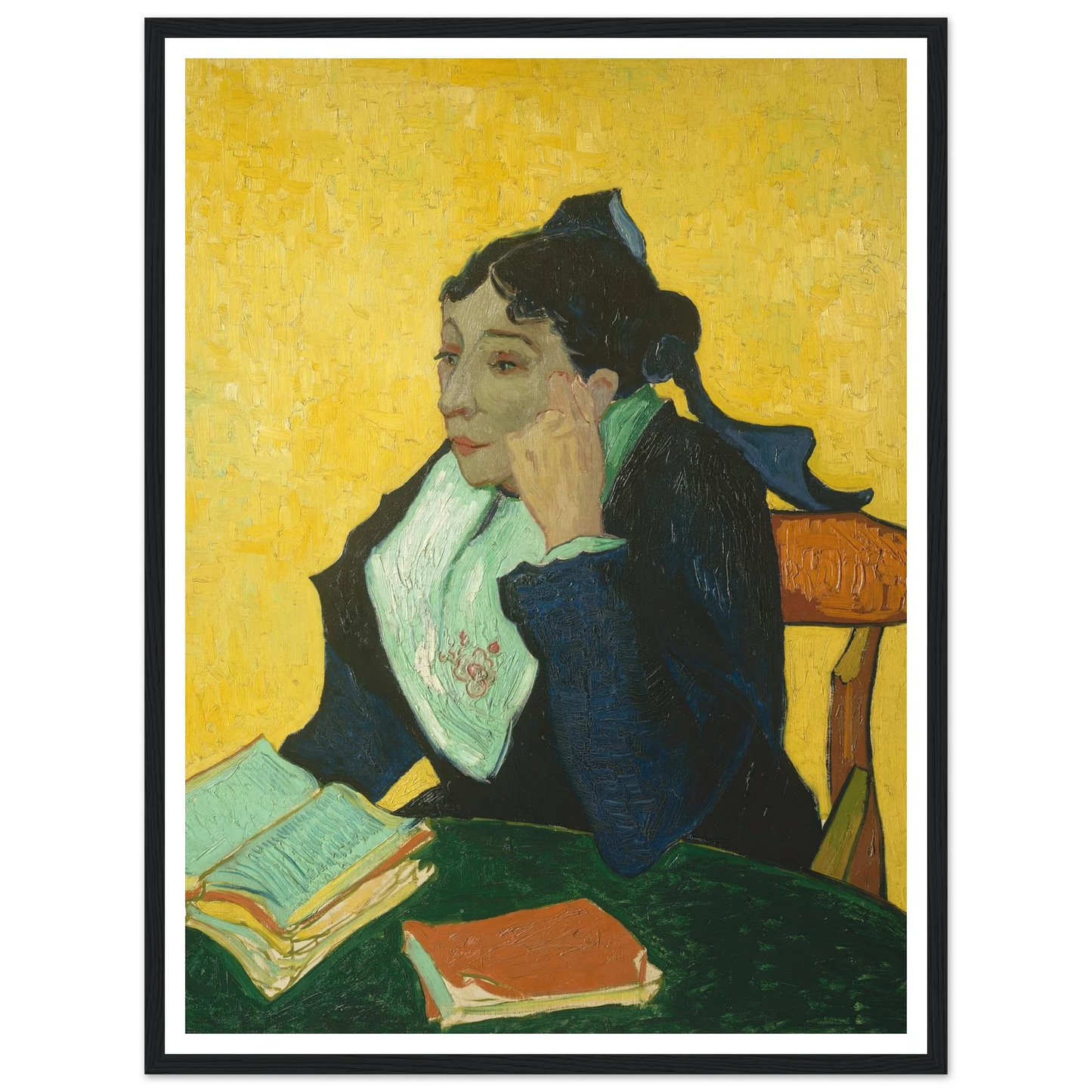 L’Arlésienne; Madame Joseph-Michel Ginoux (Marie Julien, 1848–1911) (1888–89) Art Print | Vincent van Gogh - Framed Poster - 30x40 cm / 12x16″ - Black frame
