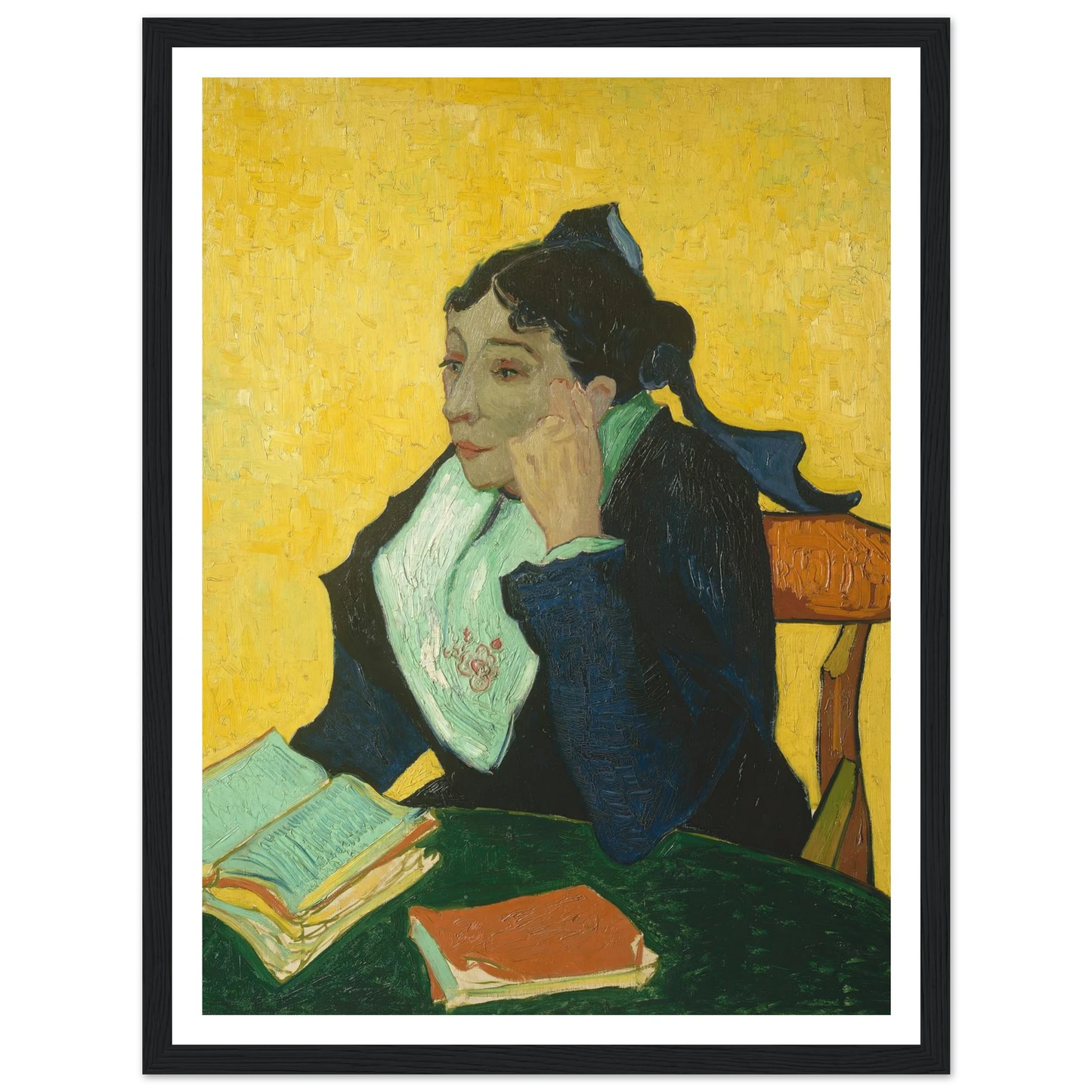 L’Arlésienne; Madame Joseph-Michel Ginoux (Marie Julien, 1848–1911) (1888–89) Art Print | Vincent van Gogh - Framed Poster - 30x40 cm / 12x16″ - Black frame