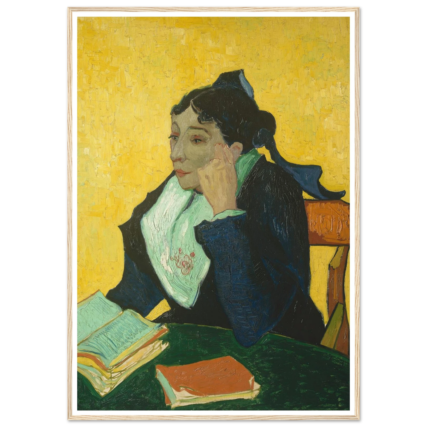 L’Arlésienne; Madame Joseph-Michel Ginoux (Marie Julien, 1848–1911) (1888–89) Art Print | Vincent van Gogh - Framed Poster - 30x40 cm / 12x16″ - Black frame