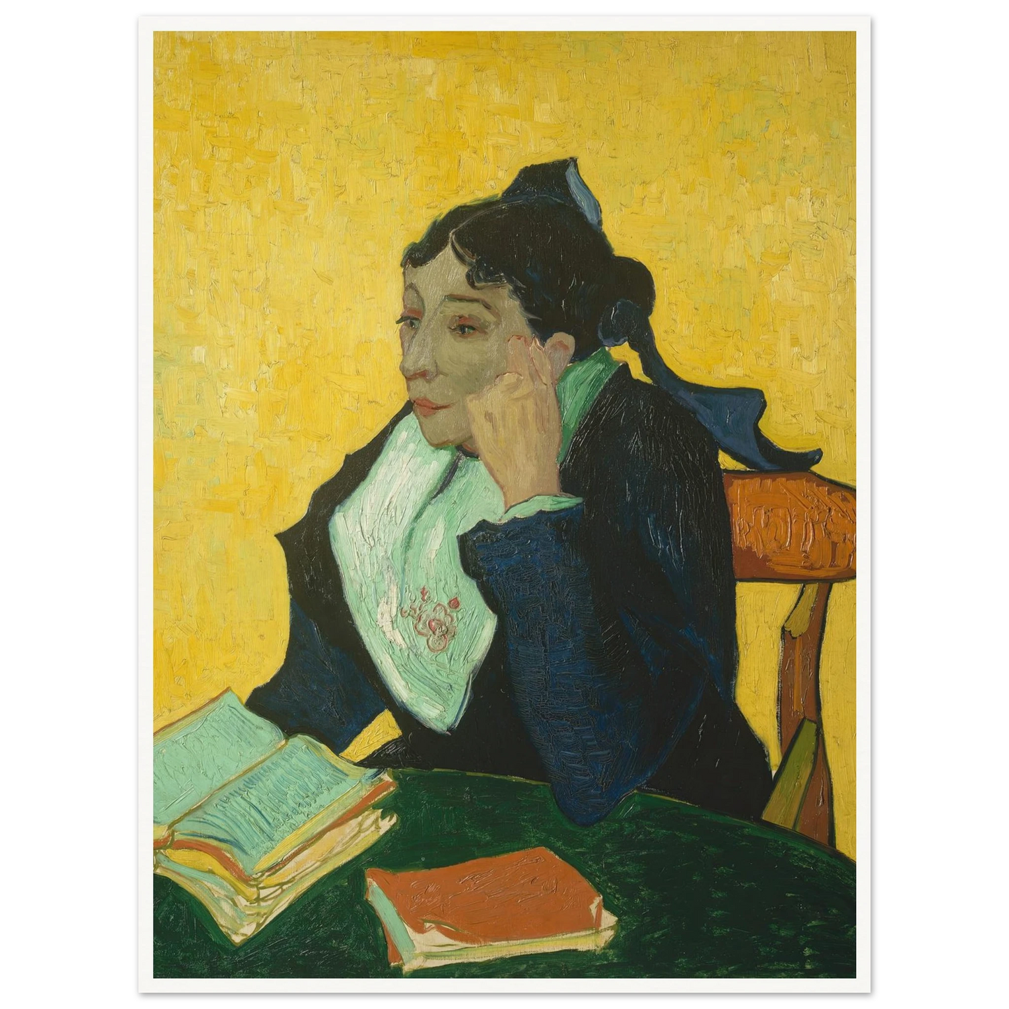 L’Arlésienne; Madame Joseph-Michel Ginoux (Marie Julien, 1848–1911) (1888–89) Art Print | Vincent van Gogh - Framed Poster - 30x40 cm / 12x16″ - Black frame