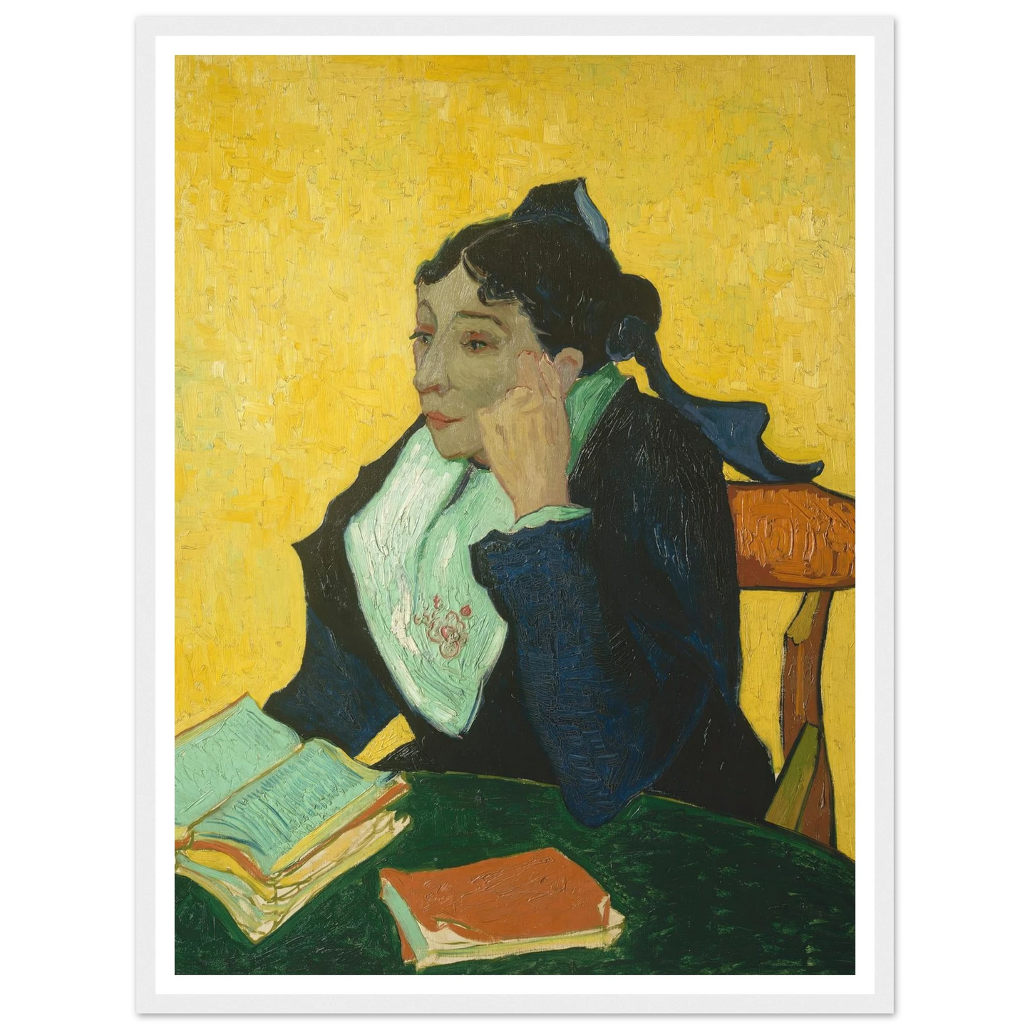 L’Arlésienne; Madame Joseph-Michel Ginoux (Marie Julien, 1848–1911) (1888–89) Art Print | Vincent van Gogh - Framed Poster - 30x40 cm / 12x16″ - Black frame