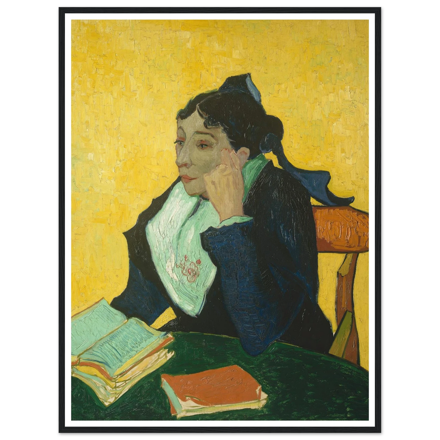L’Arlésienne; Madame Joseph-Michel Ginoux (Marie Julien, 1848–1911) (1888–89) Art Print | Vincent van Gogh - Framed Poster - 30x40 cm / 12x16″ - Black frame