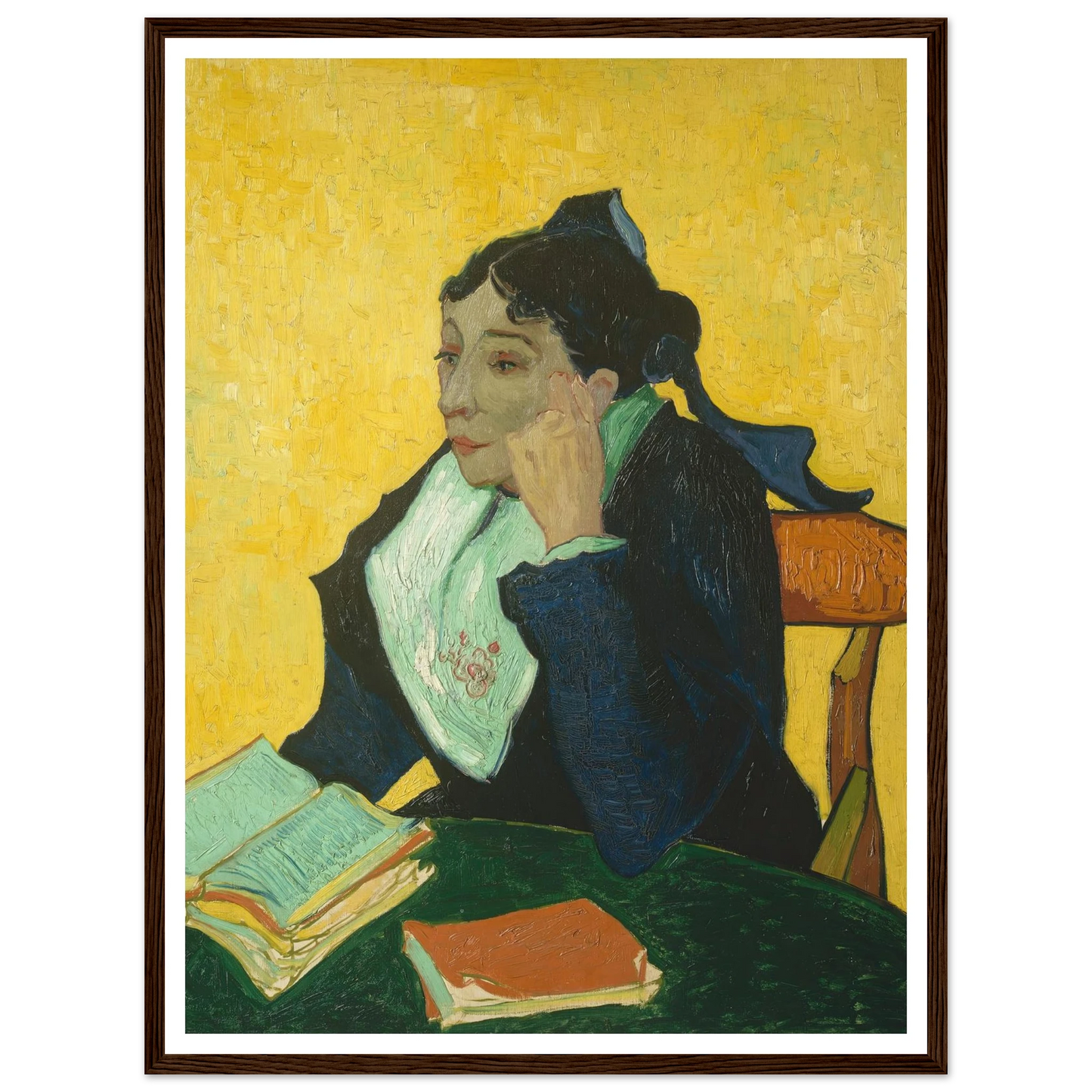 L’Arlésienne; Madame Joseph-Michel Ginoux (Marie Julien, 1848–1911) (1888–89) Art Print | Vincent van Gogh - Framed Poster - 30x40 cm / 12x16″ - Black frame