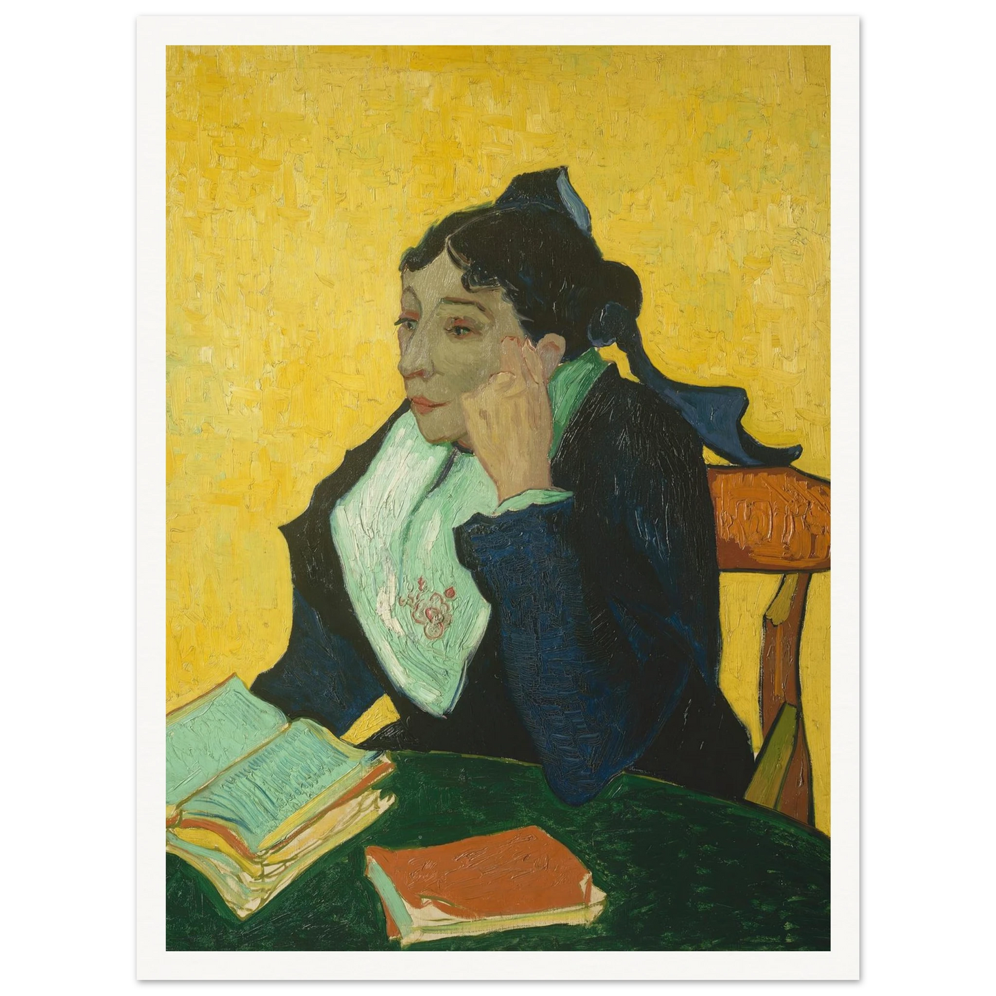 L’Arlésienne; Madame Joseph-Michel Ginoux (Marie Julien, 1848–1911) (1888–89) Art Print | Vincent van Gogh - Framed Poster - 30x40 cm / 12x16″ - Black frame