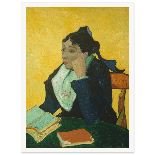 L’Arlésienne; Madame Joseph-Michel Ginoux (Marie Julien, 1848–1911) (1888–89) Art Print | Vincent van Gogh - Framed Poster - 30x40 cm / 12x16″ - Black frame