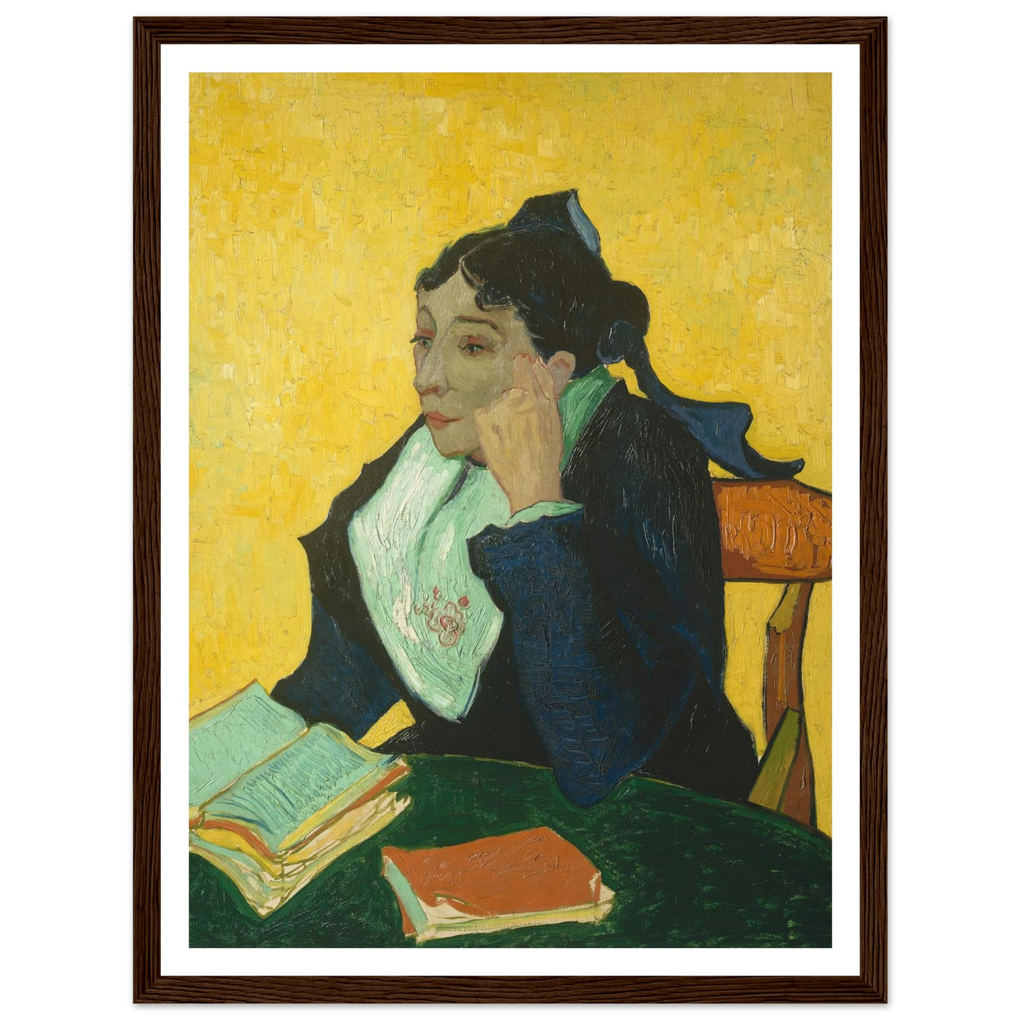 L’Arlésienne; Madame Joseph-Michel Ginoux (Marie Julien, 1848–1911) (1888–89) Art Print | Vincent van Gogh - Framed Poster - 30x40 cm / 12x16″ - Black frame