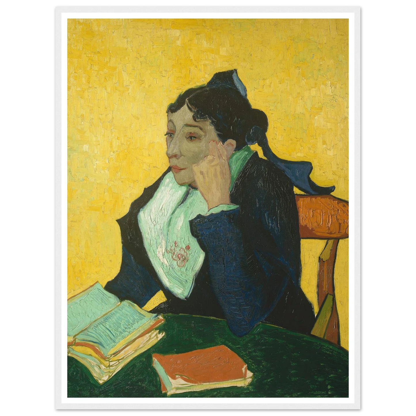 L’Arlésienne; Madame Joseph-Michel Ginoux (Marie Julien, 1848–1911) (1888–89) Art Print | Vincent van Gogh - Framed Poster - 30x40 cm / 12x16″ - Black frame