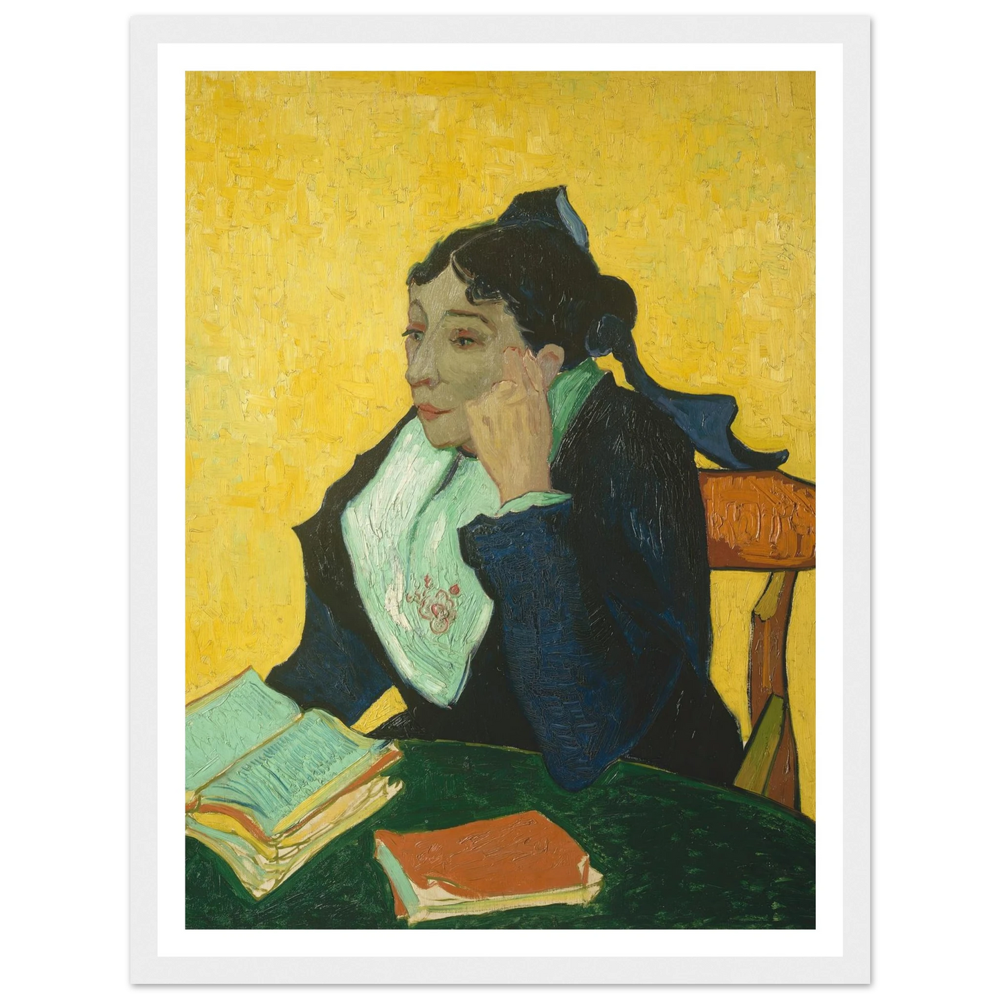 L’Arlésienne; Madame Joseph-Michel Ginoux (Marie Julien, 1848–1911) (1888–89) Art Print | Vincent van Gogh - Framed Poster - 30x40 cm / 12x16″ - Black frame