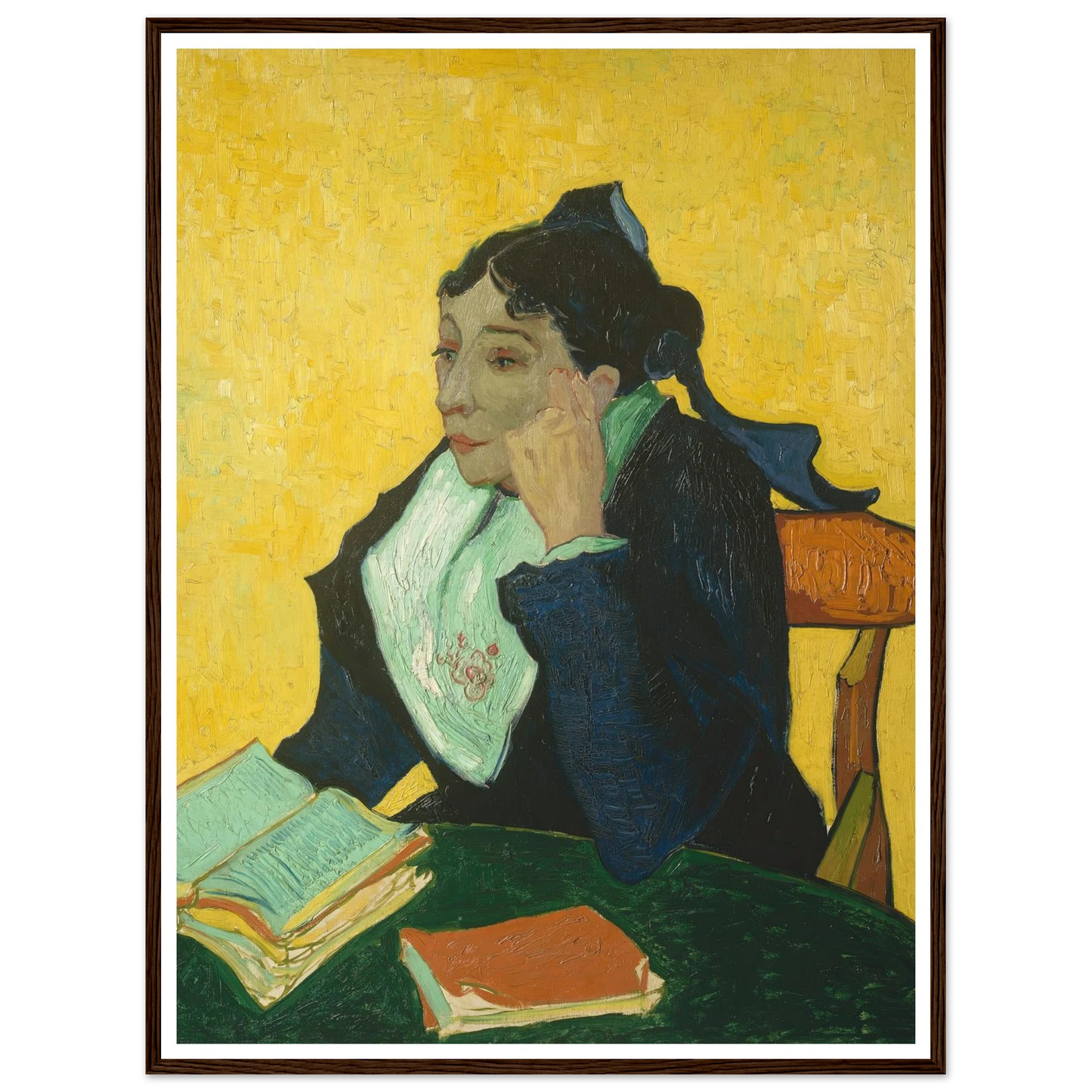 L’Arlésienne; Madame Joseph-Michel Ginoux (Marie Julien, 1848–1911) (1888–89) Art Print | Vincent van Gogh - Framed Poster - 30x40 cm / 12x16″ - Black frame