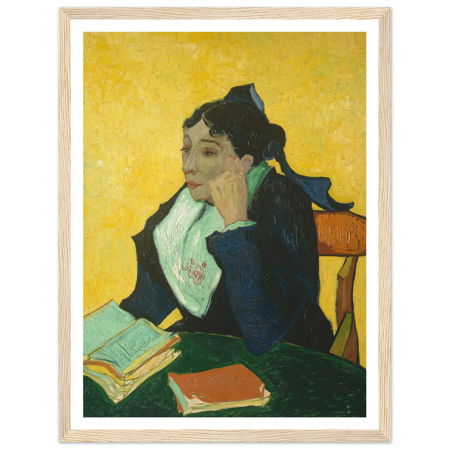 L’Arlésienne; Madame Joseph-Michel Ginoux (Marie Julien, 1848–1911) (1888–89) Art Print | Vincent van Gogh - Framed Poster - 30x40 cm / 12x16″ - Black frame