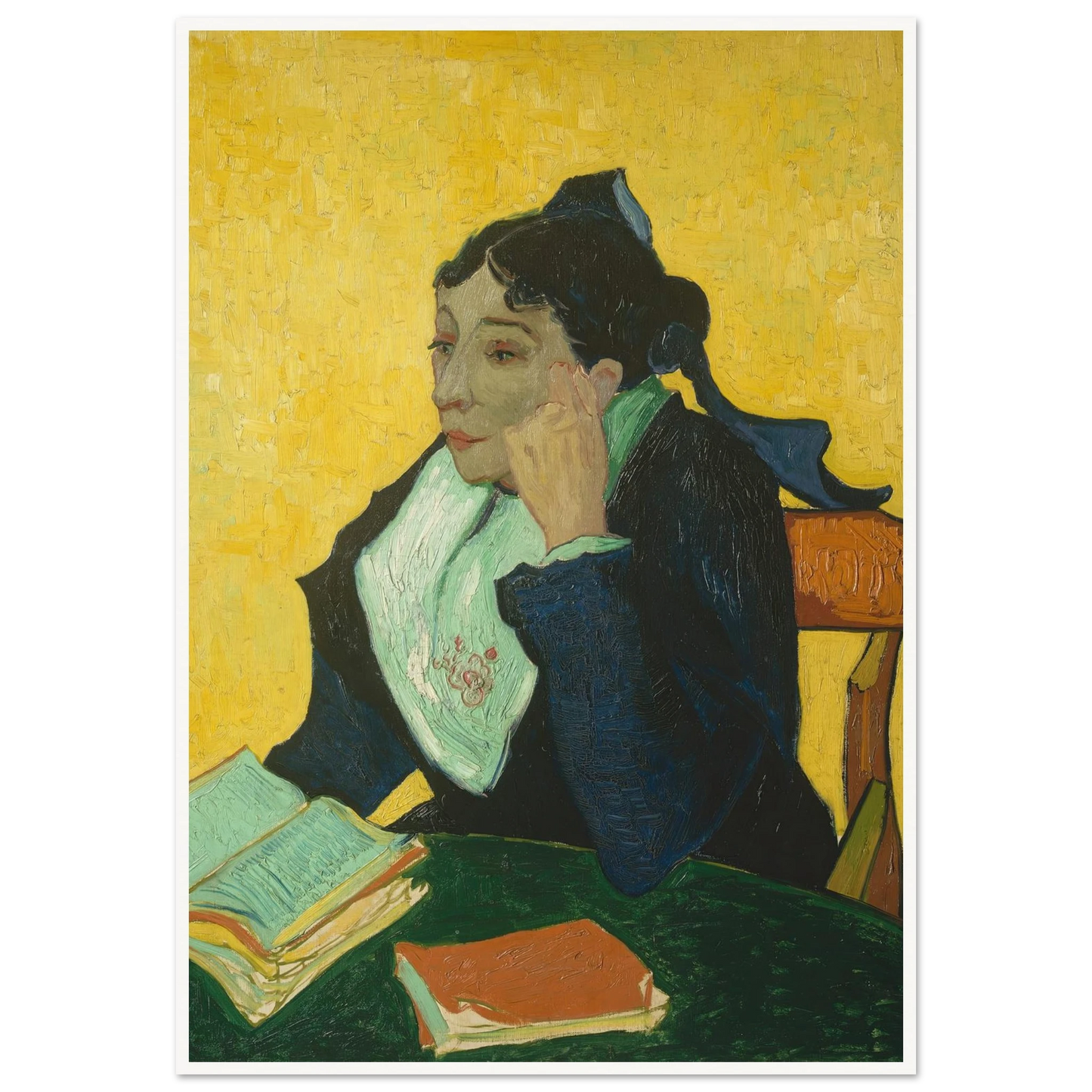 L’Arlésienne; Madame Joseph-Michel Ginoux (Marie Julien, 1848–1911) (1888–89) Art Print | Vincent van Gogh - Framed Poster - 30x40 cm / 12x16″ - Black frame