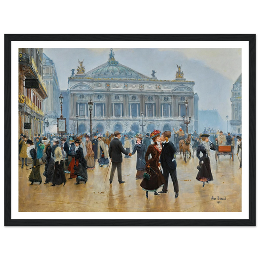 L’arrivée Des Midinettes (1901) Art Print | Jean Beraud - Framed Poster - 30x40 cm / 12x16″ - Black frame