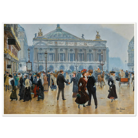 L’arrivée Des Midinettes (1901) Art Print | Jean Beraud - Framed Poster - 30x40 cm / 12x16″ - Black frame