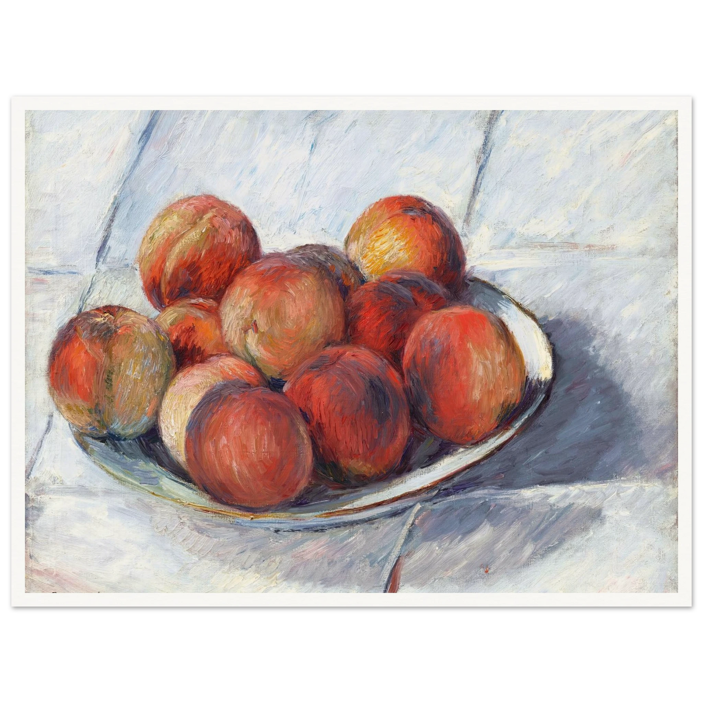 L’Assiette de pêches (circa 1882) Art Print | Gustave Caillebotte - Framed Poster - 30x40 cm / 12x16″ - Black frame