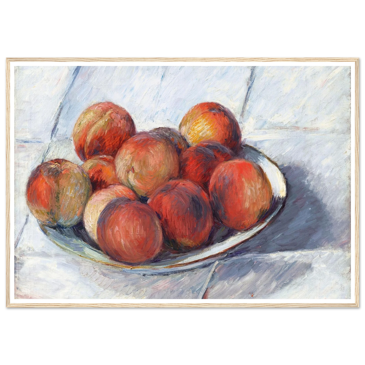 L’Assiette de pêches (circa 1882) Art Print | Gustave Caillebotte - Framed Poster - 30x40 cm / 12x16″ - Black frame