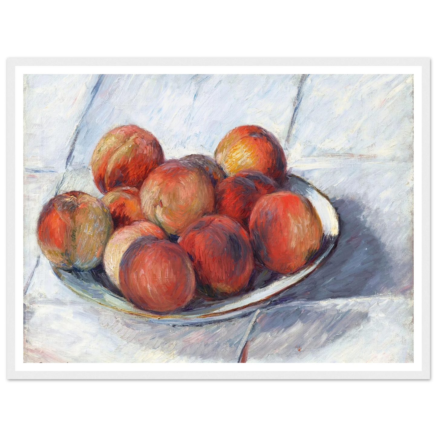 L’Assiette de pêches (circa 1882) Art Print | Gustave Caillebotte - Framed Poster - 30x40 cm / 12x16″ - Black frame