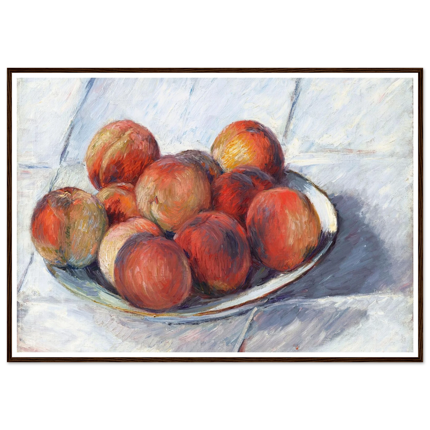 L’Assiette de pêches (circa 1882) Art Print | Gustave Caillebotte - Framed Poster - 30x40 cm / 12x16″ - Black frame