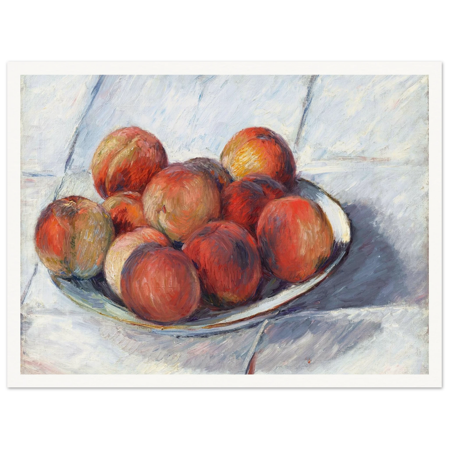 L’Assiette de pêches (circa 1882) Art Print | Gustave Caillebotte - Framed Poster - 30x40 cm / 12x16″ - Black frame