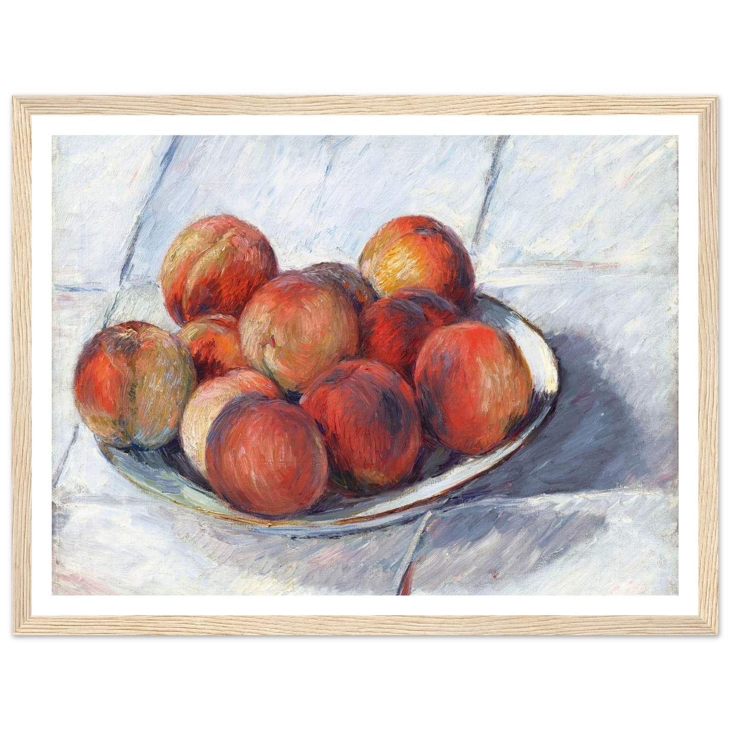 L’Assiette de pêches (circa 1882) Art Print | Gustave Caillebotte - Framed Poster - 30x40 cm / 12x16″ - Black frame