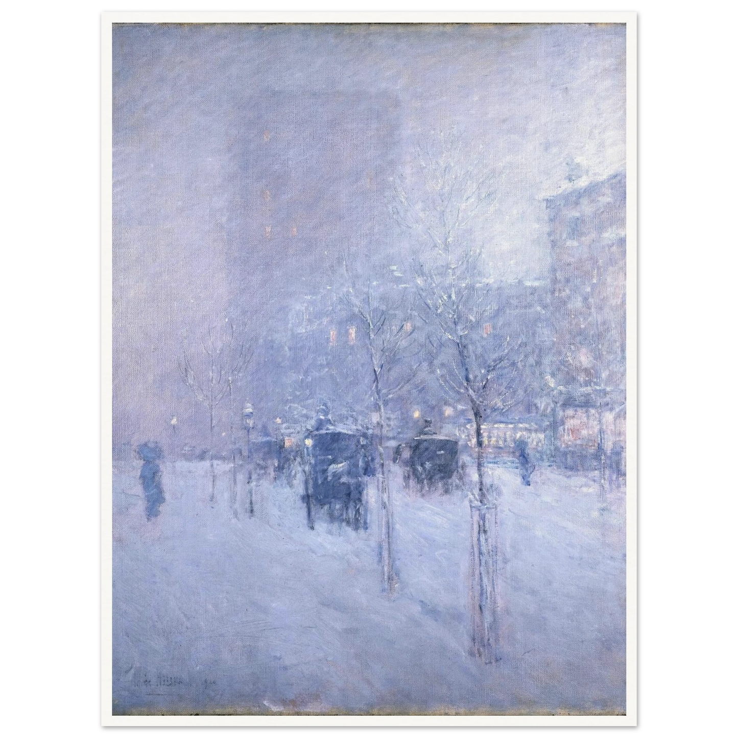 Late Afternoon, New York, Winter Art Print | Childe Hassam - Framed Poster - 30x40 cm / 12x16″ - Black frame