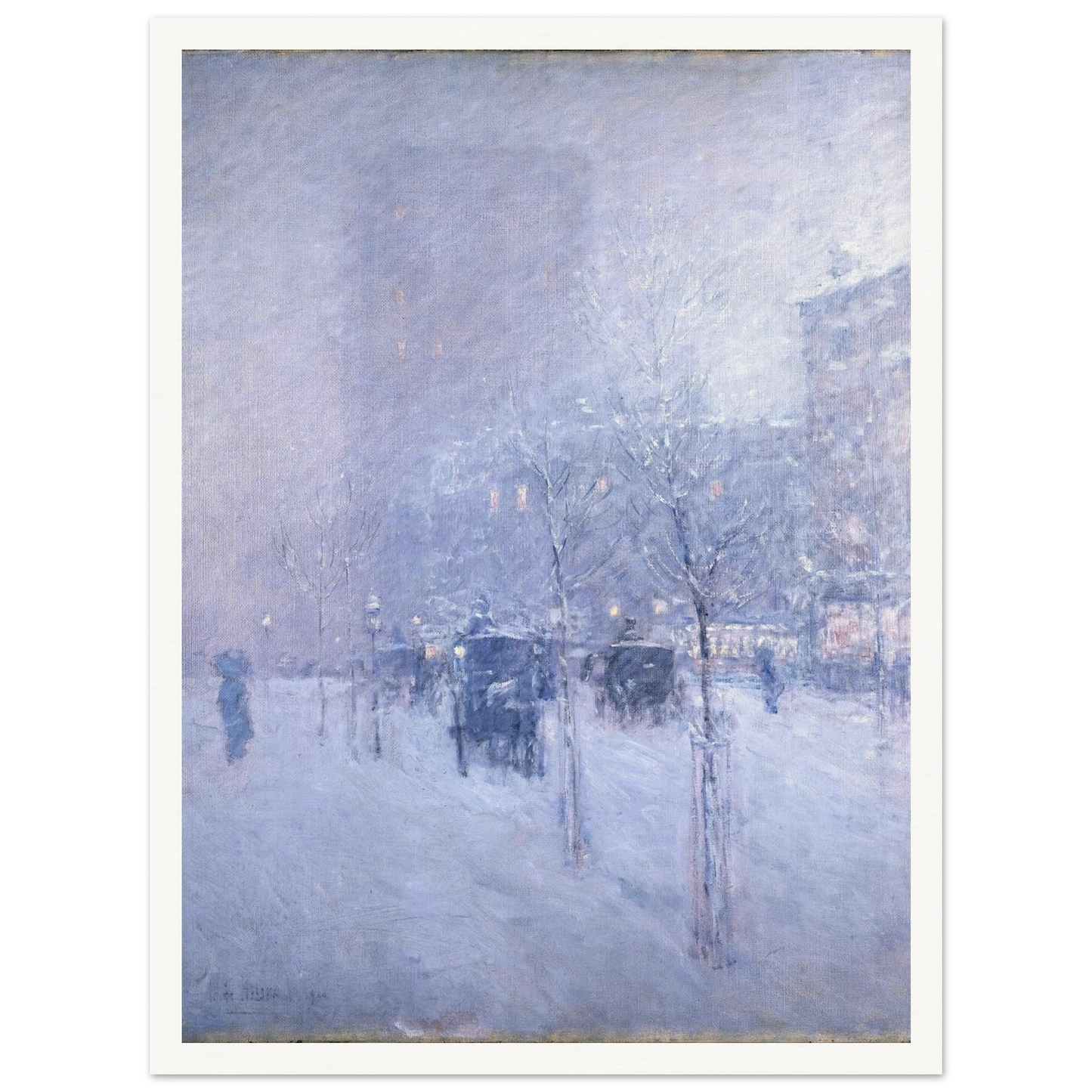 Late Afternoon, New York, Winter Art Print | Childe Hassam - Framed Poster - 30x40 cm / 12x16″ - Black frame