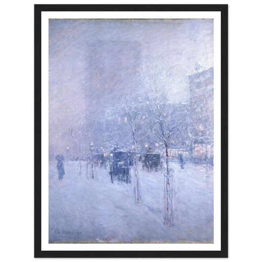 Late Afternoon, New York, Winter Art Print | Childe Hassam - Framed Poster - 30x40 cm / 12x16″ - Black frame