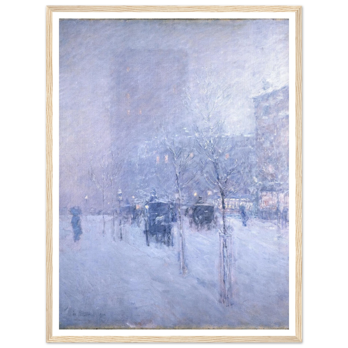 Late Afternoon, New York, Winter Art Print | Childe Hassam - Framed Poster - 30x40 cm / 12x16″ - Black frame