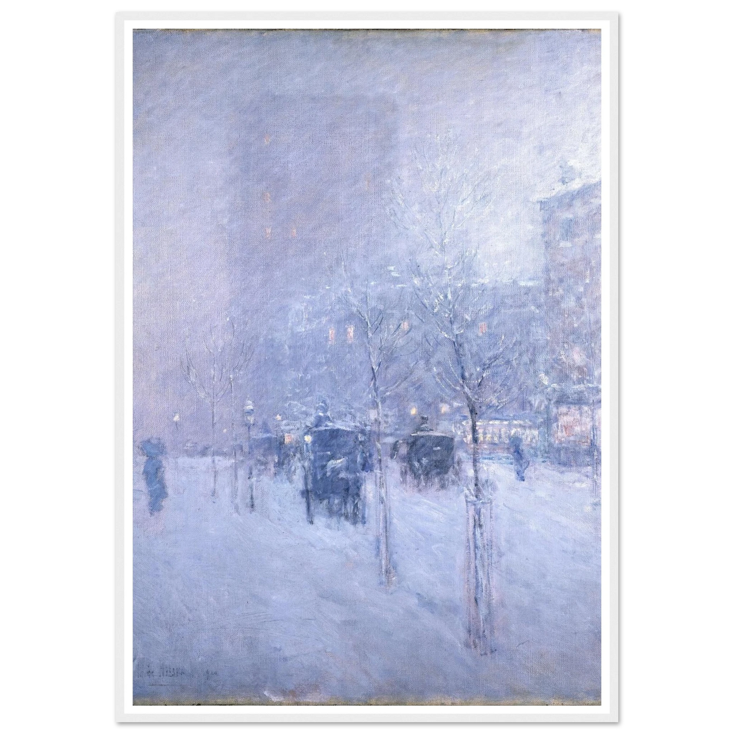 Late Afternoon, New York, Winter Art Print | Childe Hassam - Framed Poster - 30x40 cm / 12x16″ - Black frame