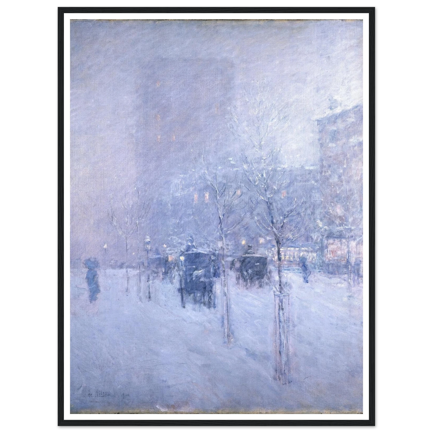 Late Afternoon, New York, Winter Art Print | Childe Hassam - Framed Poster - 30x40 cm / 12x16″ - Black frame