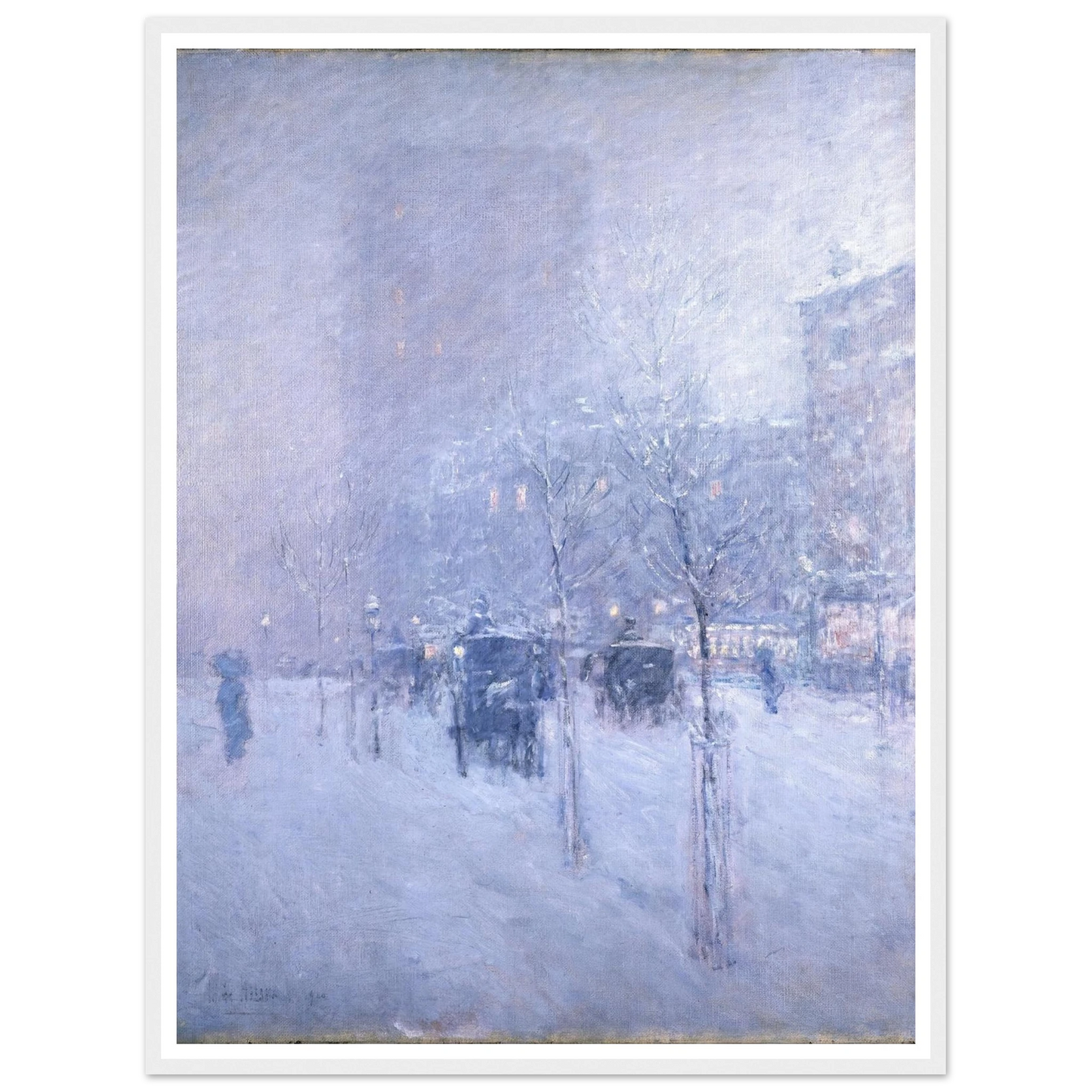 Late Afternoon, New York, Winter Art Print | Childe Hassam - Framed Poster - 30x40 cm / 12x16″ - Black frame