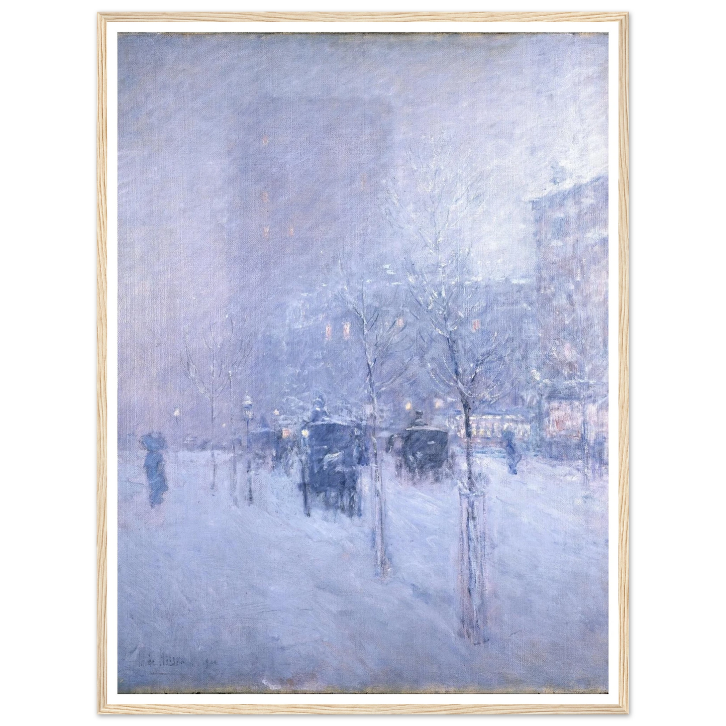 Late Afternoon, New York, Winter Art Print | Childe Hassam - Framed Poster - 30x40 cm / 12x16″ - Black frame