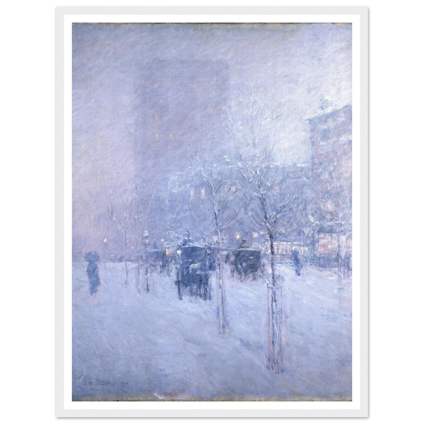 Late Afternoon, New York, Winter Art Print | Childe Hassam - Framed Poster - 30x40 cm / 12x16″ - Black frame