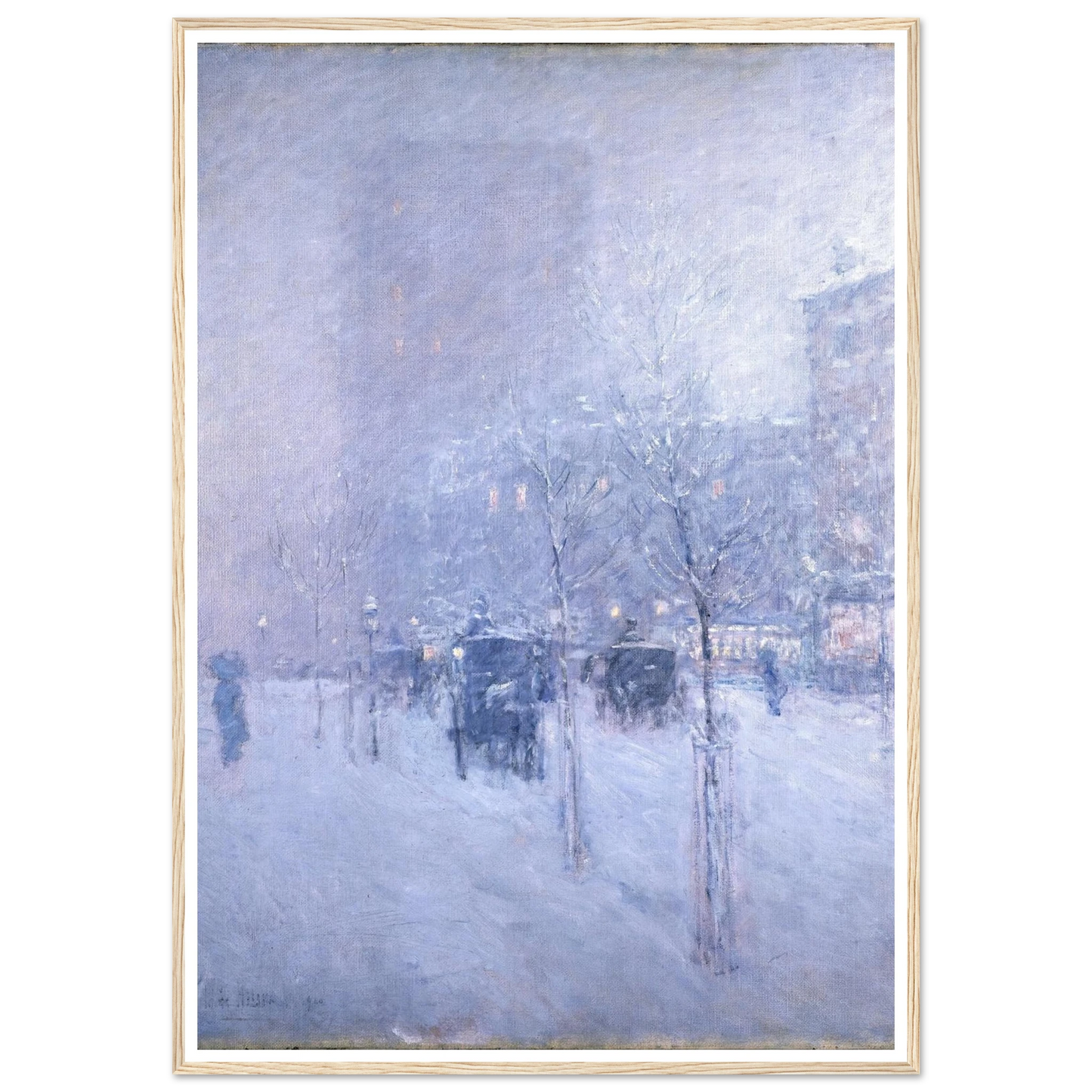 Late Afternoon, New York, Winter Art Print | Childe Hassam - Framed Poster - 30x40 cm / 12x16″ - Black frame