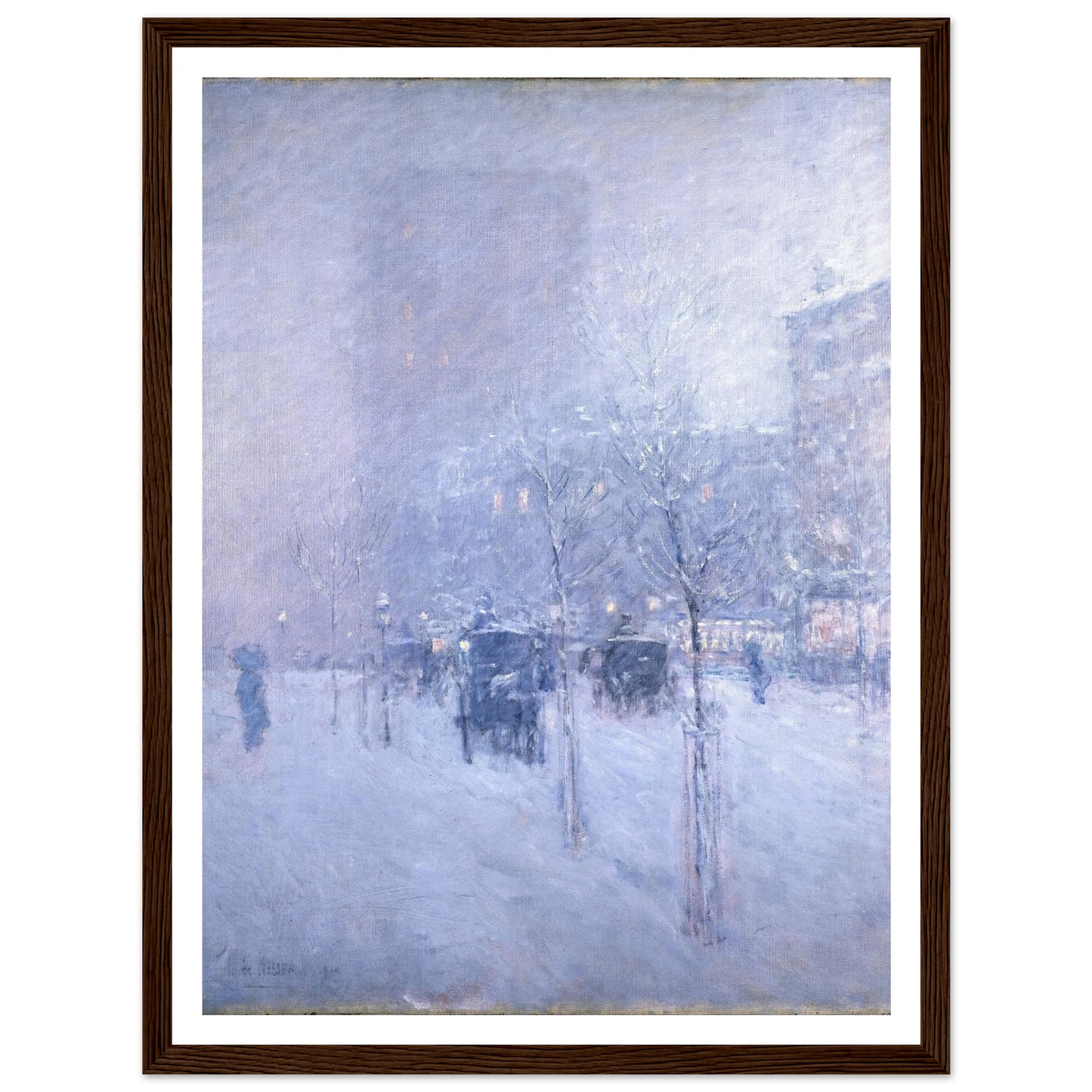 Late Afternoon, New York, Winter Art Print | Childe Hassam - Framed Poster - 30x40 cm / 12x16″ - Black frame