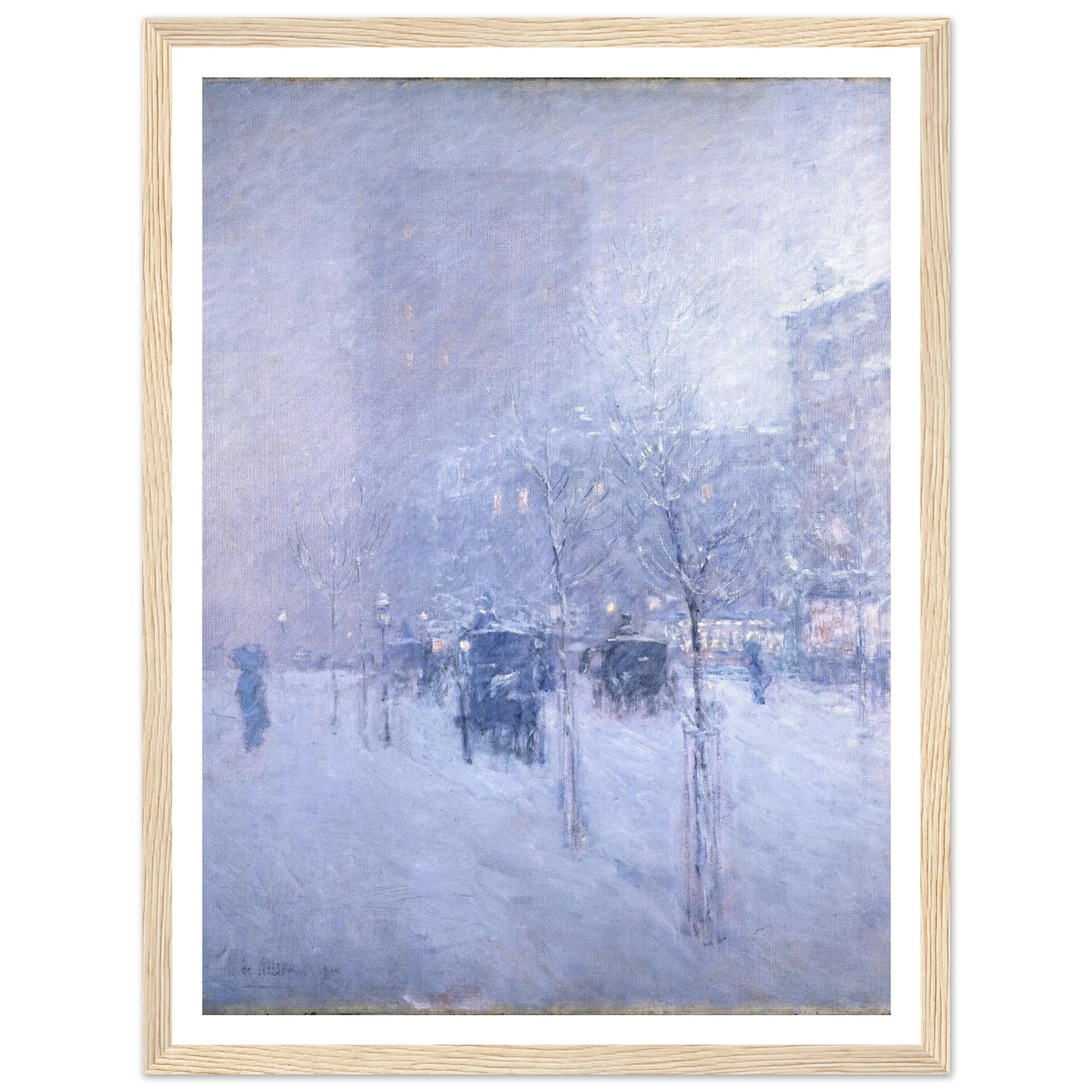 Late Afternoon, New York, Winter Art Print | Childe Hassam - Framed Poster - 30x40 cm / 12x16″ - Black frame